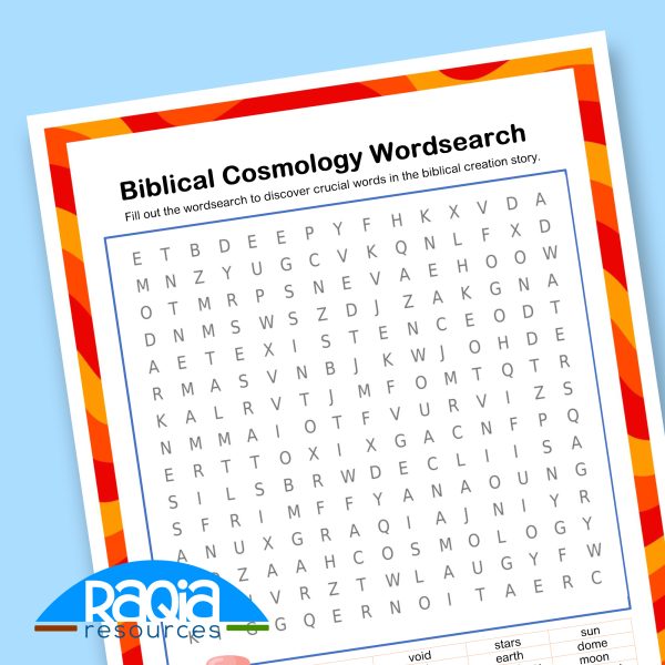 Bible Cosmology Wordsearch - (Raqia Resources - Flat Earth Kids)