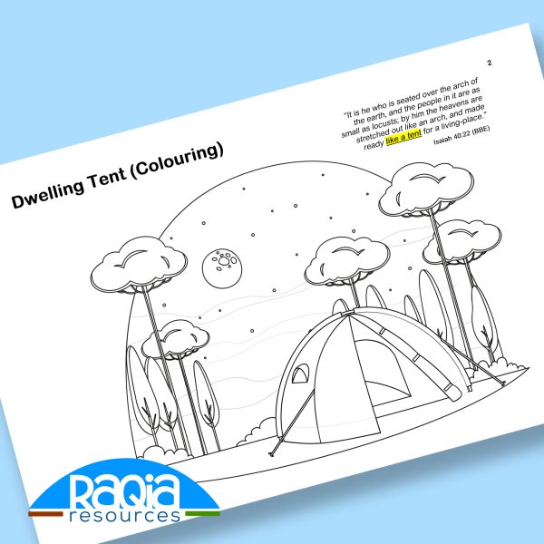 Dwelling Tent Colouring - (Raqia Resources - Flat Earth Kids)