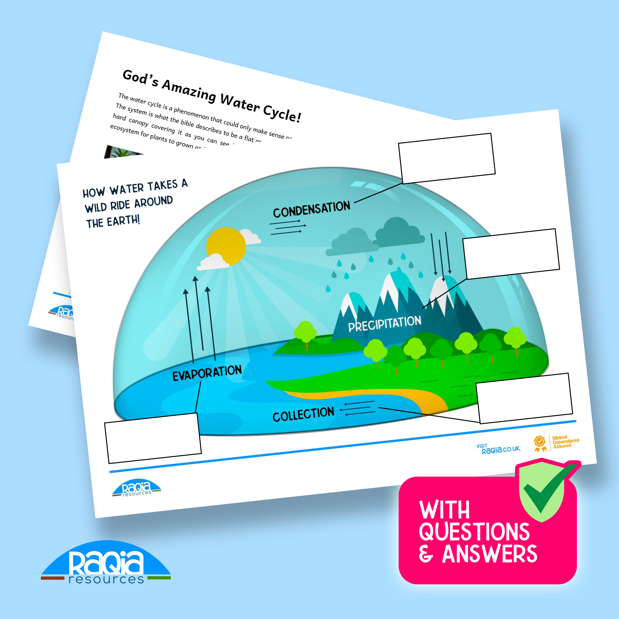 God's Amazing Water Cycle Bible activity worksheet for children God's Amazing Water Cycle Bible activity worksheet for children